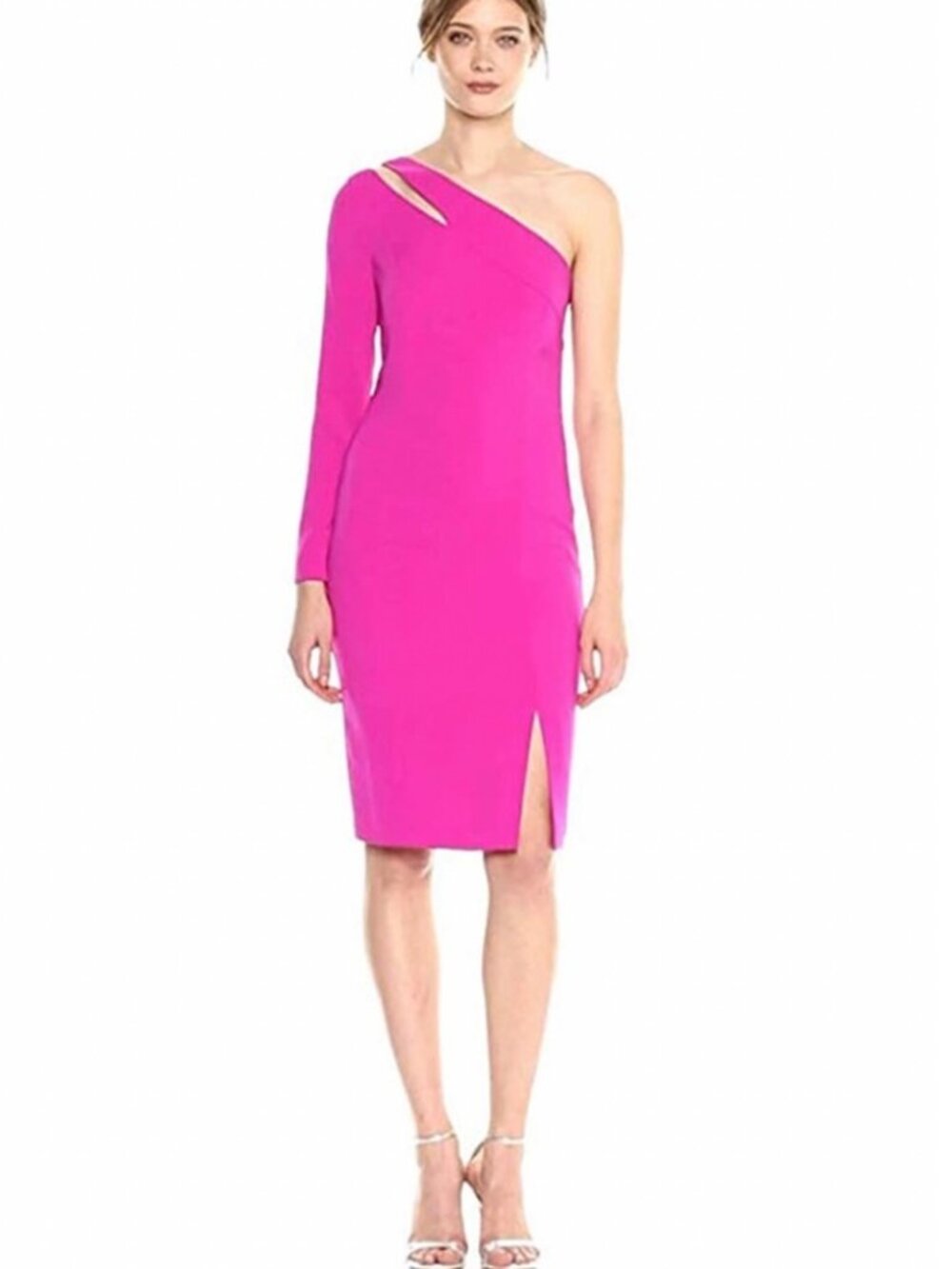 Laundry One-Shoulder Dress, hot pink size 6